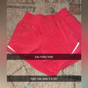 coral/ pink hotty hot high rise lulu shorts